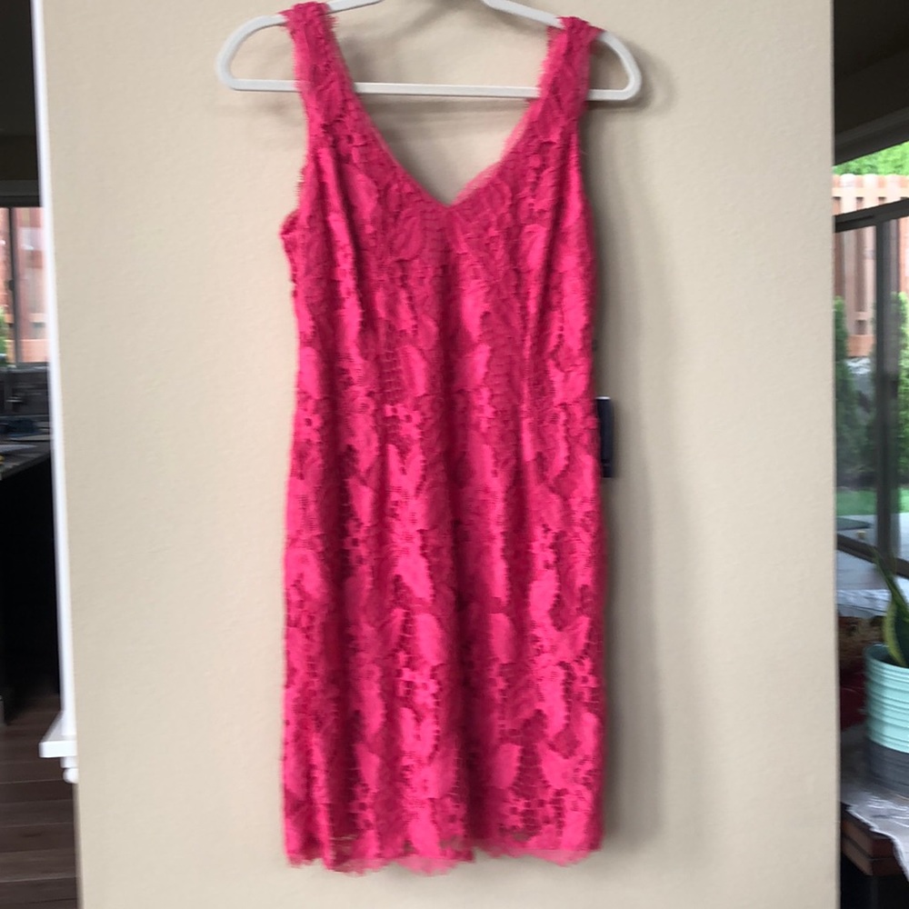 NWT pink sleeveless lace cocktail dress
